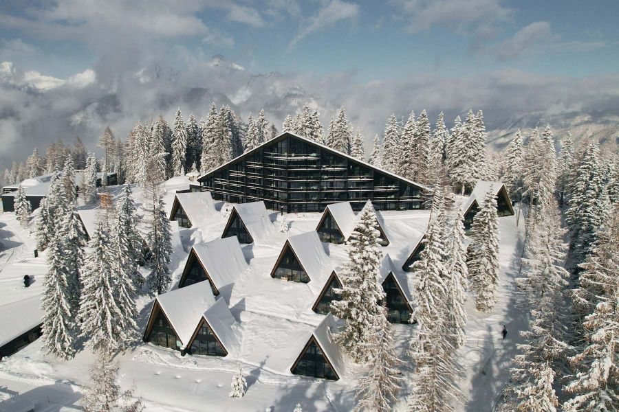 Luftbild vom Triforet Alpin Resort