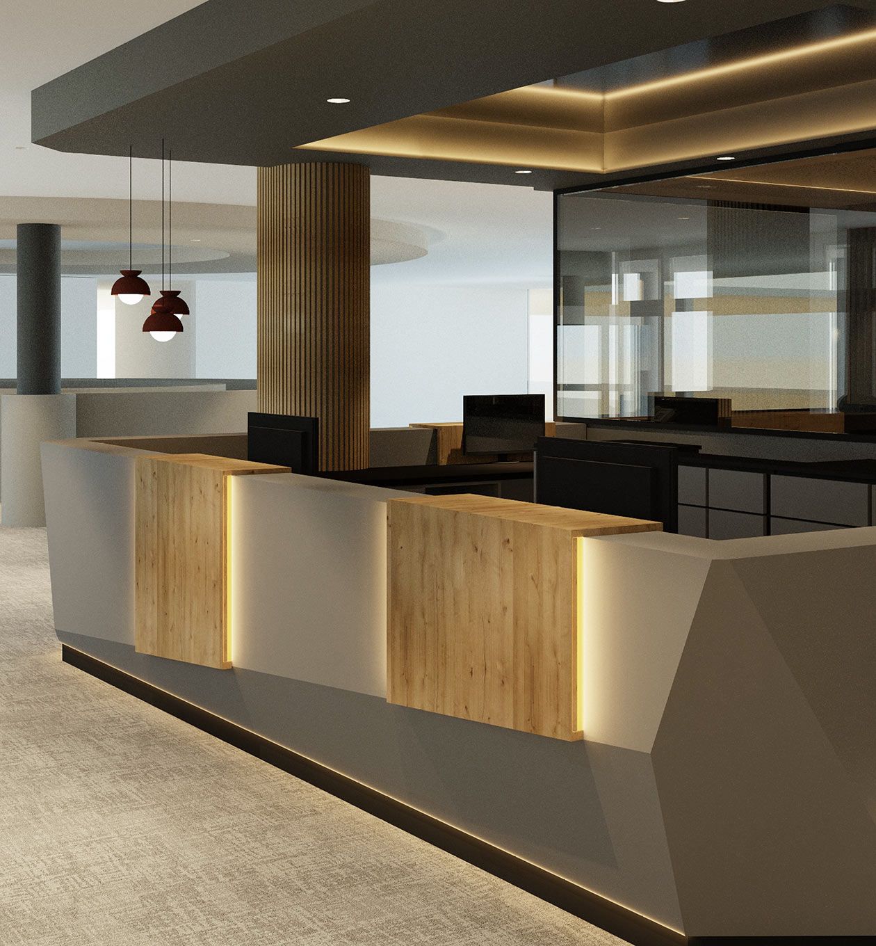 New reception and backoffice for hotel and clinic St. Wolfgang