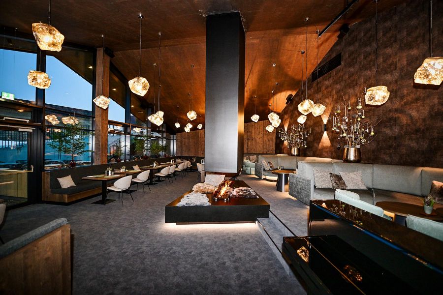 Kamin Lounge im Hutterer Alpin Restaurant